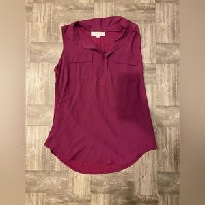 LOFT purple sleeveless blouse